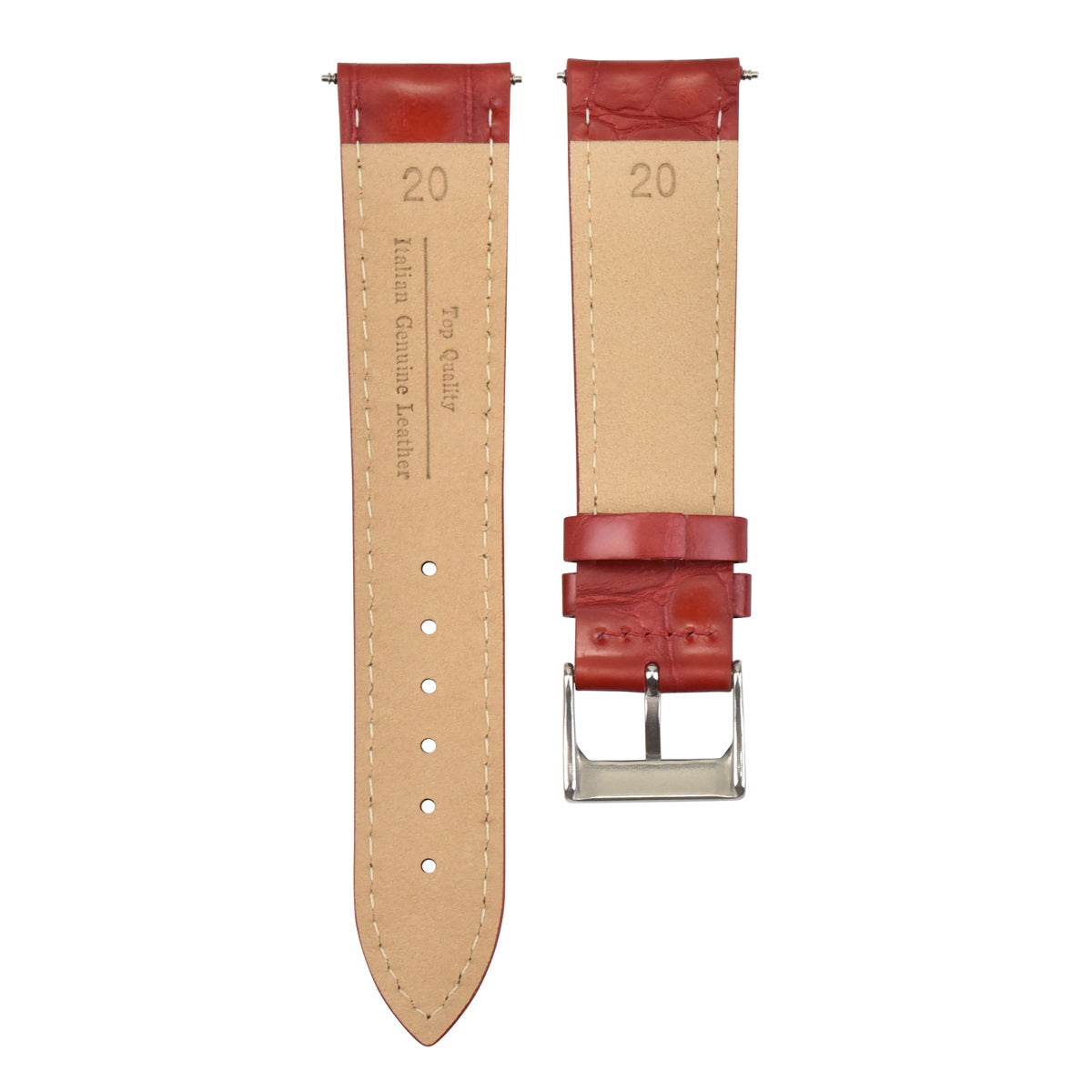 18MM LEATHER WATCH BAND STRAP FOR CITIZEN ECO DRIVE PROMASTER WATCH RED TOP QLTY