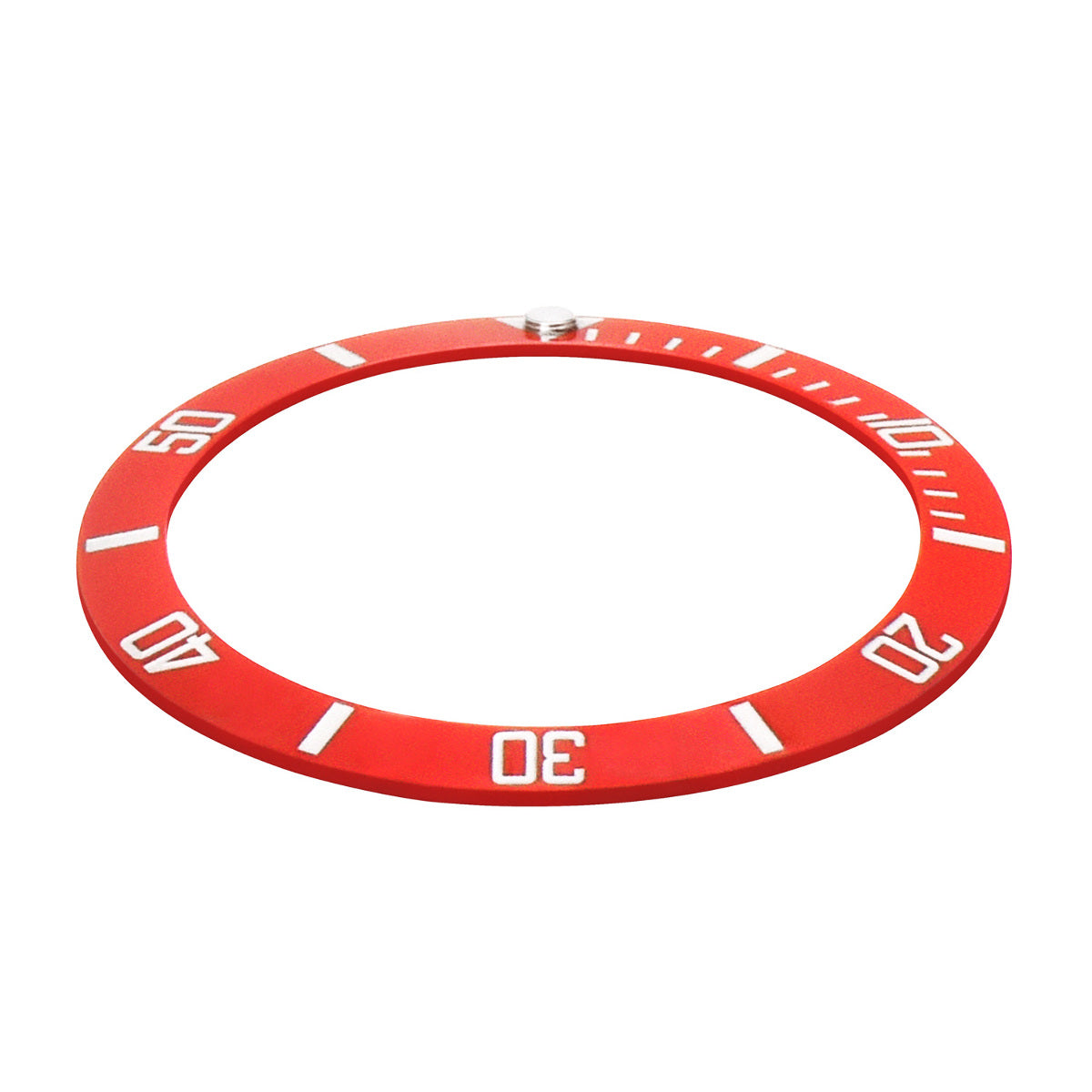 REPLACEMENT BEZEL INSERT RED WITH SILVER FONT CERAMIC FOR WATCH 38MM X 30.50MM