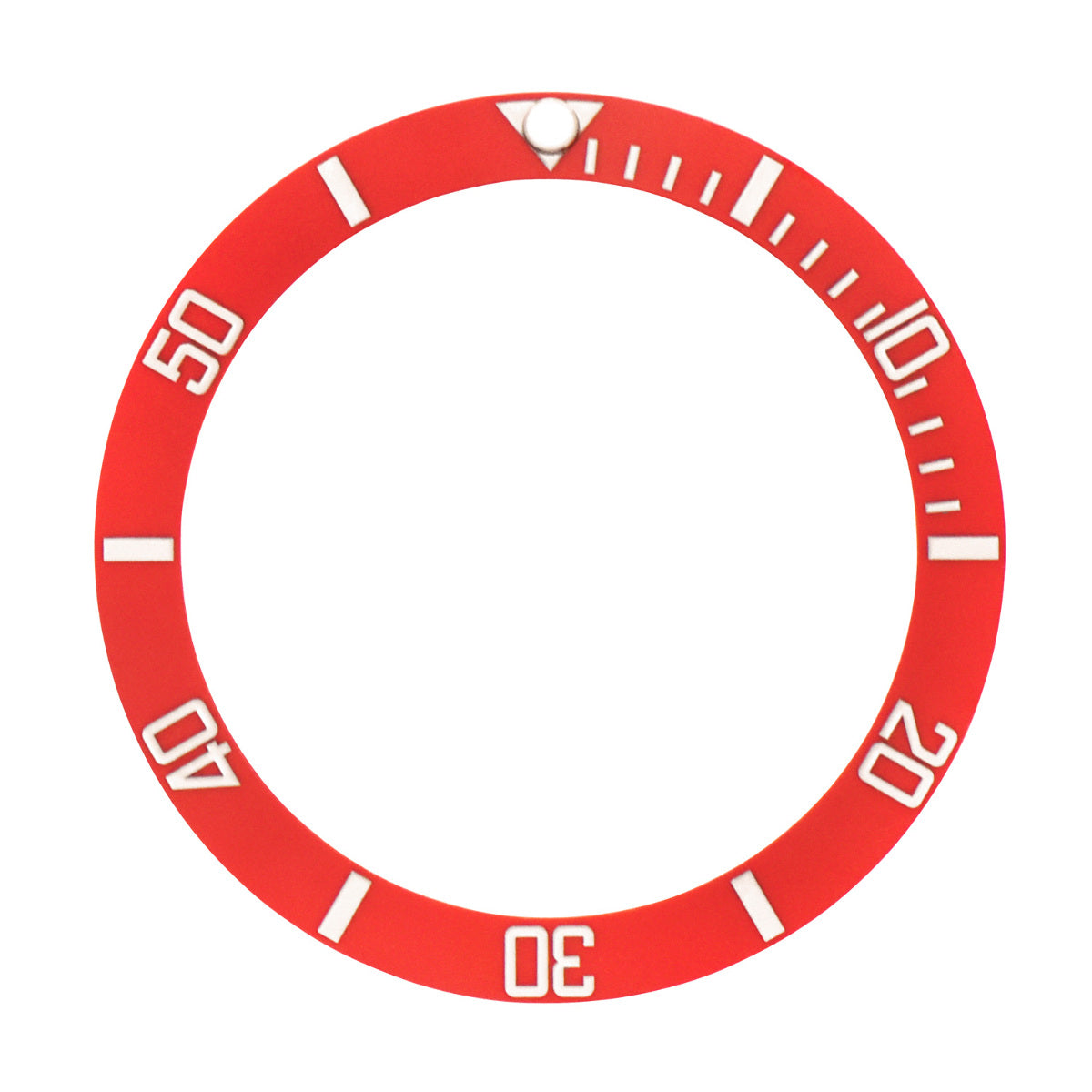 REPLACEMENT BEZEL INSERT RED WITH SILVER FONT CERAMIC FOR WATCH 38MM X 30.50MM
