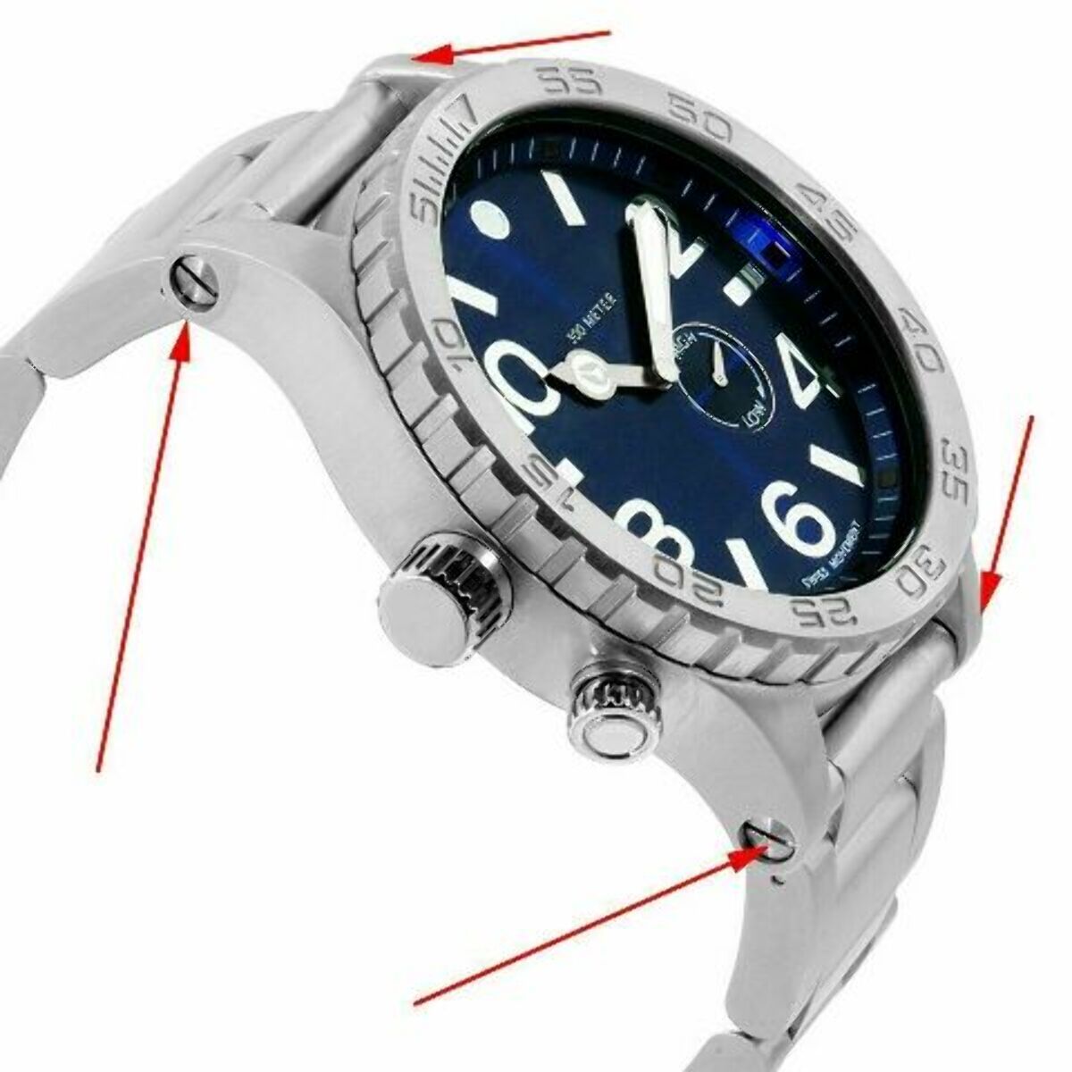 SCREW PIN BAR ROD TUBE FOR NIXON 51-30 WATCH LUG STRAP BAND KIT S/STEEL SILVER