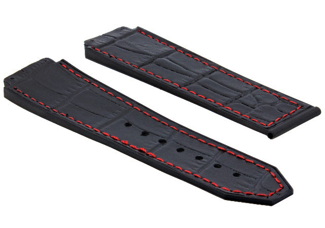 26MM LEATHER RUBBER WATCH BAND STRAP FOR HUBLOT WATCH BLACK, BLUE, BROWN, ROYAL