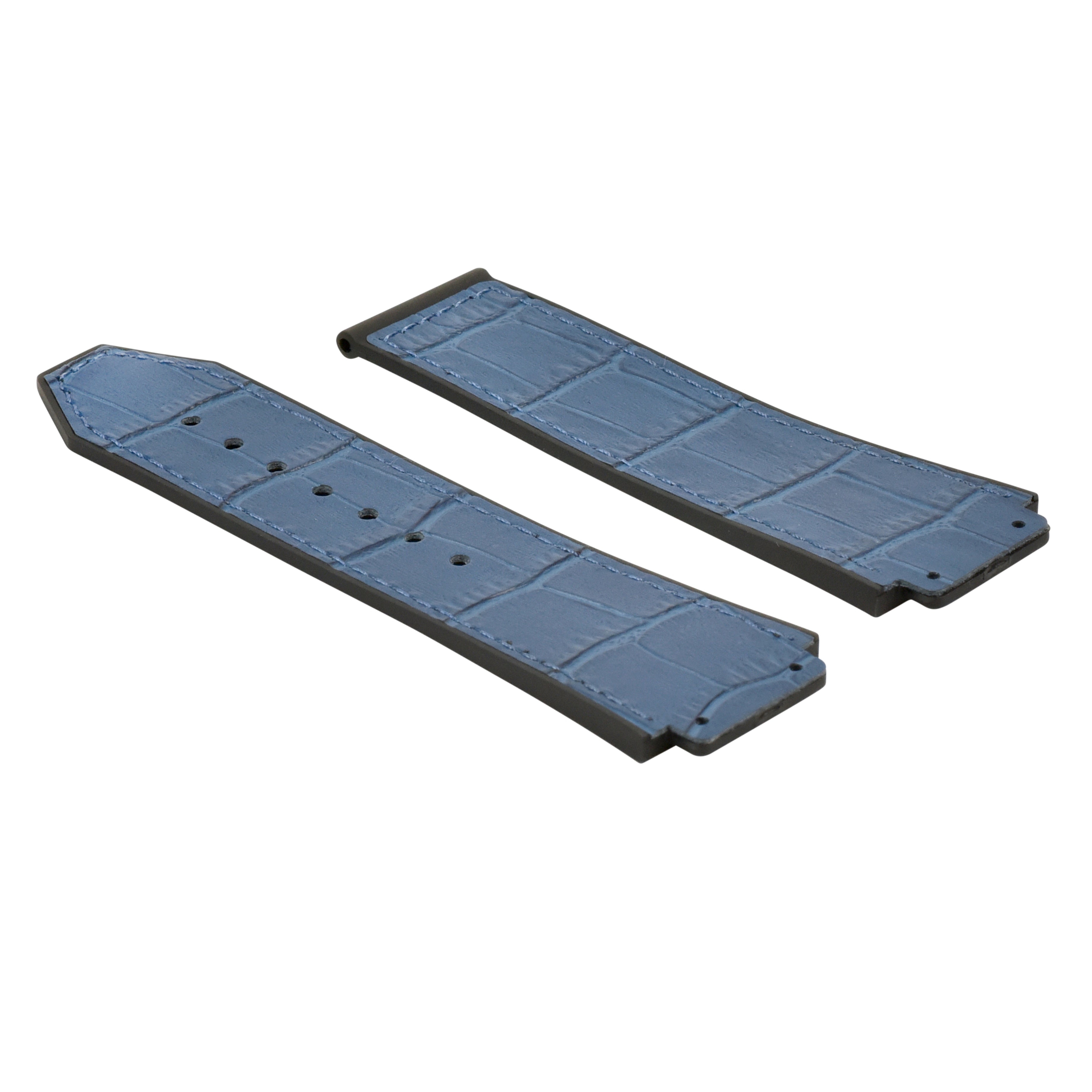 26MM ALLIGATOR LEATHER RUBBER BAND STRAP FOR HUBLOT BIG BANG CERANIC BLUE TQ