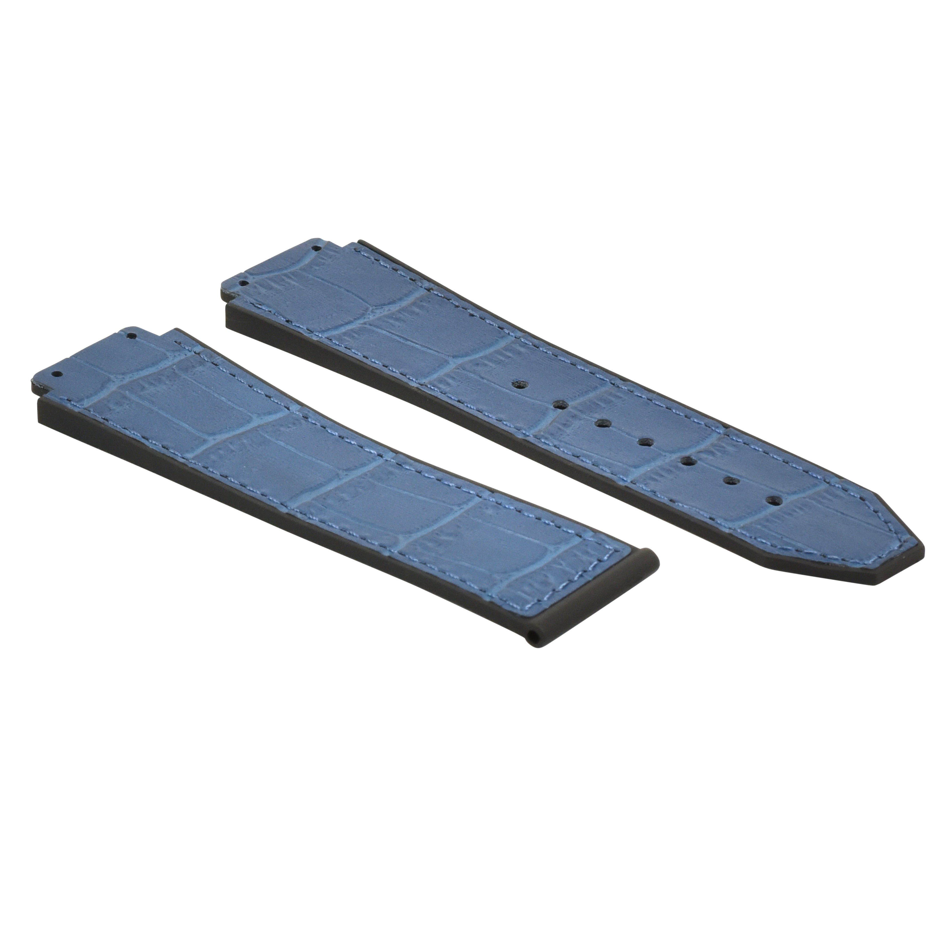 26MM ALLIGATOR LEATHER RUBBER BAND STRAP FOR HUBLOT BIG BANG CERANIC BLUE TQ