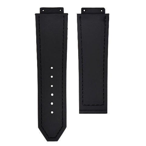 26MM ALLIGATOR LEATHER RUBBER BAND STRAP FOR HUBLOT BIG BANG CERAMIC ORANGE