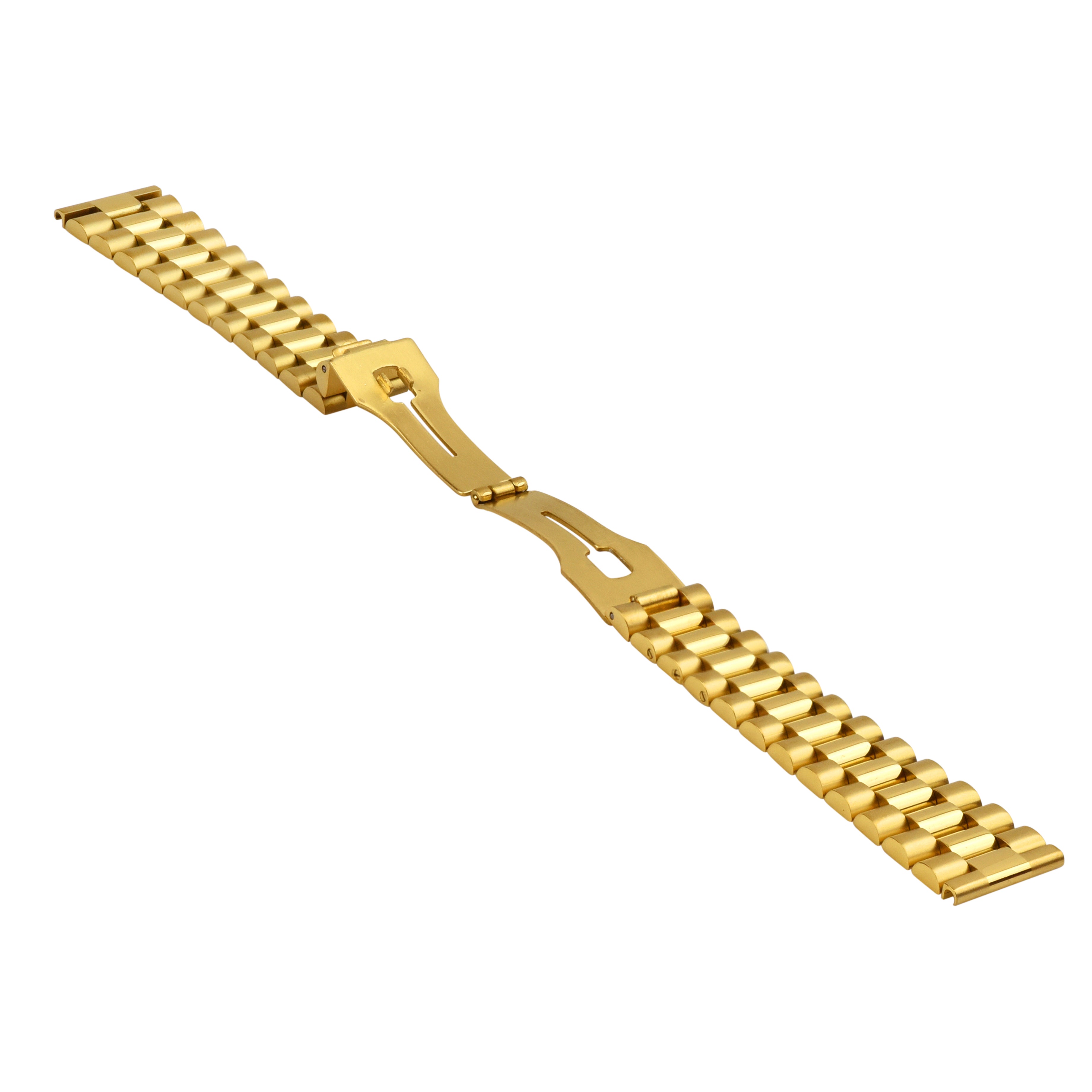 19MM PRESIDENT WATCH BAND FOR 34MM ROLEX DATE, AIRKING GOLD PLATED STRAIGHT END