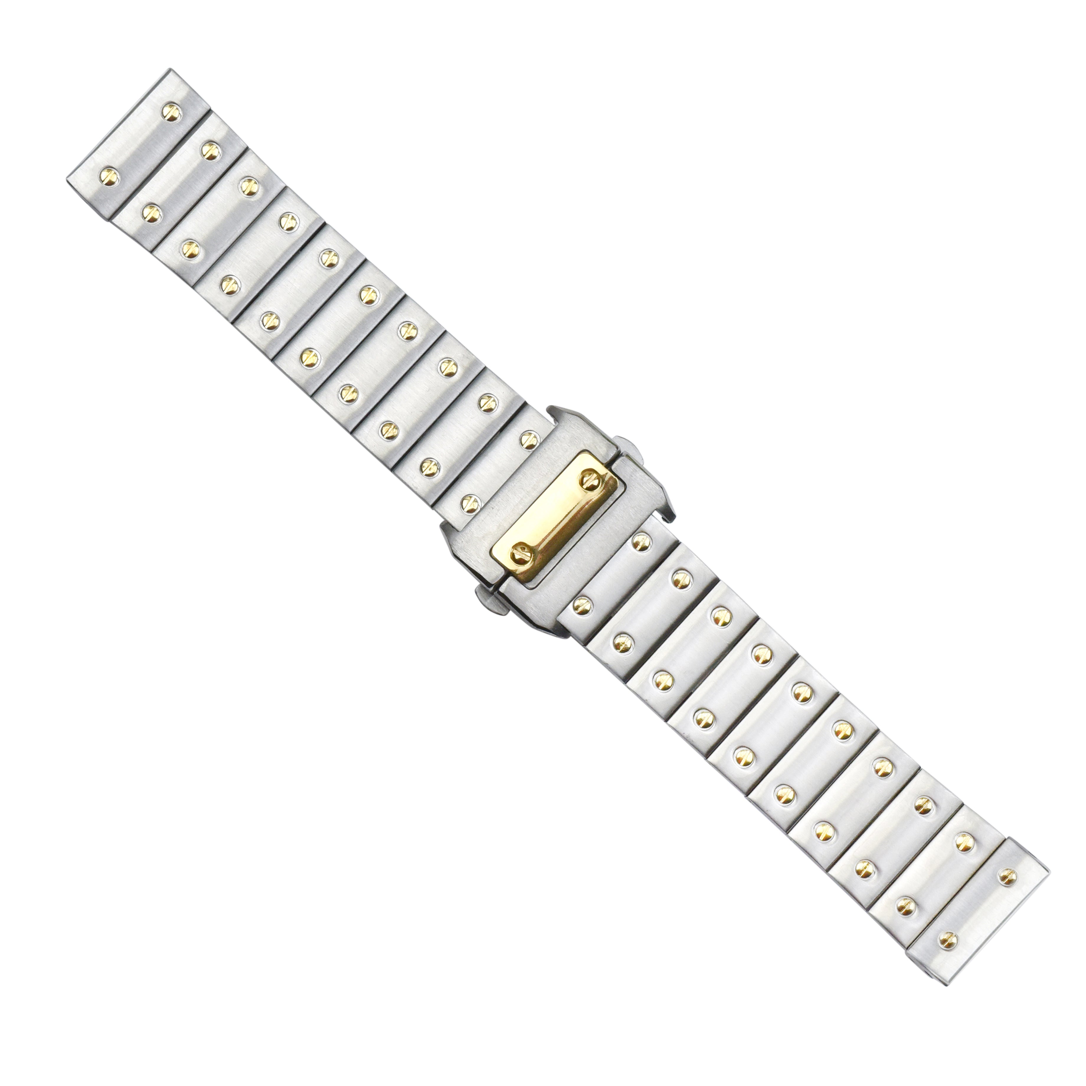 23MM WATCH BAND FOR 38MM CARTIER SANTOS 100 XL WSSA0018 BRACELET TWO TONE PLATED