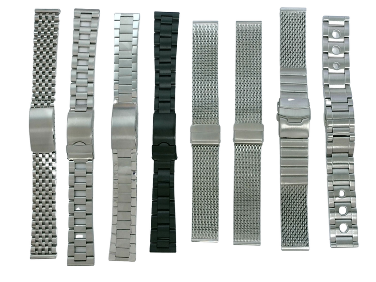 8Pcs Assorted 20mm Stainless Steel Watch Band Straps For All Watches