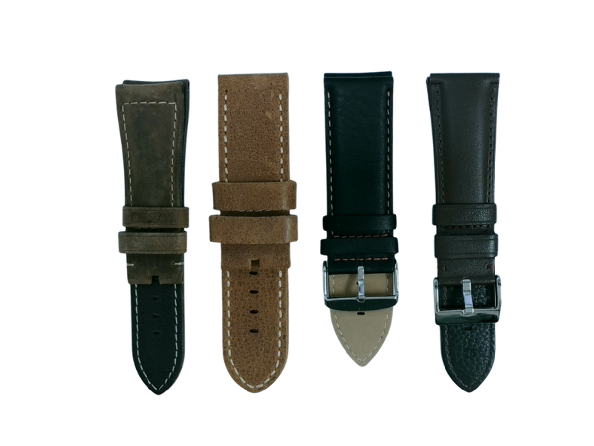 4Pcs Assorted 26mm Leather Watch Band Straps For All Watches