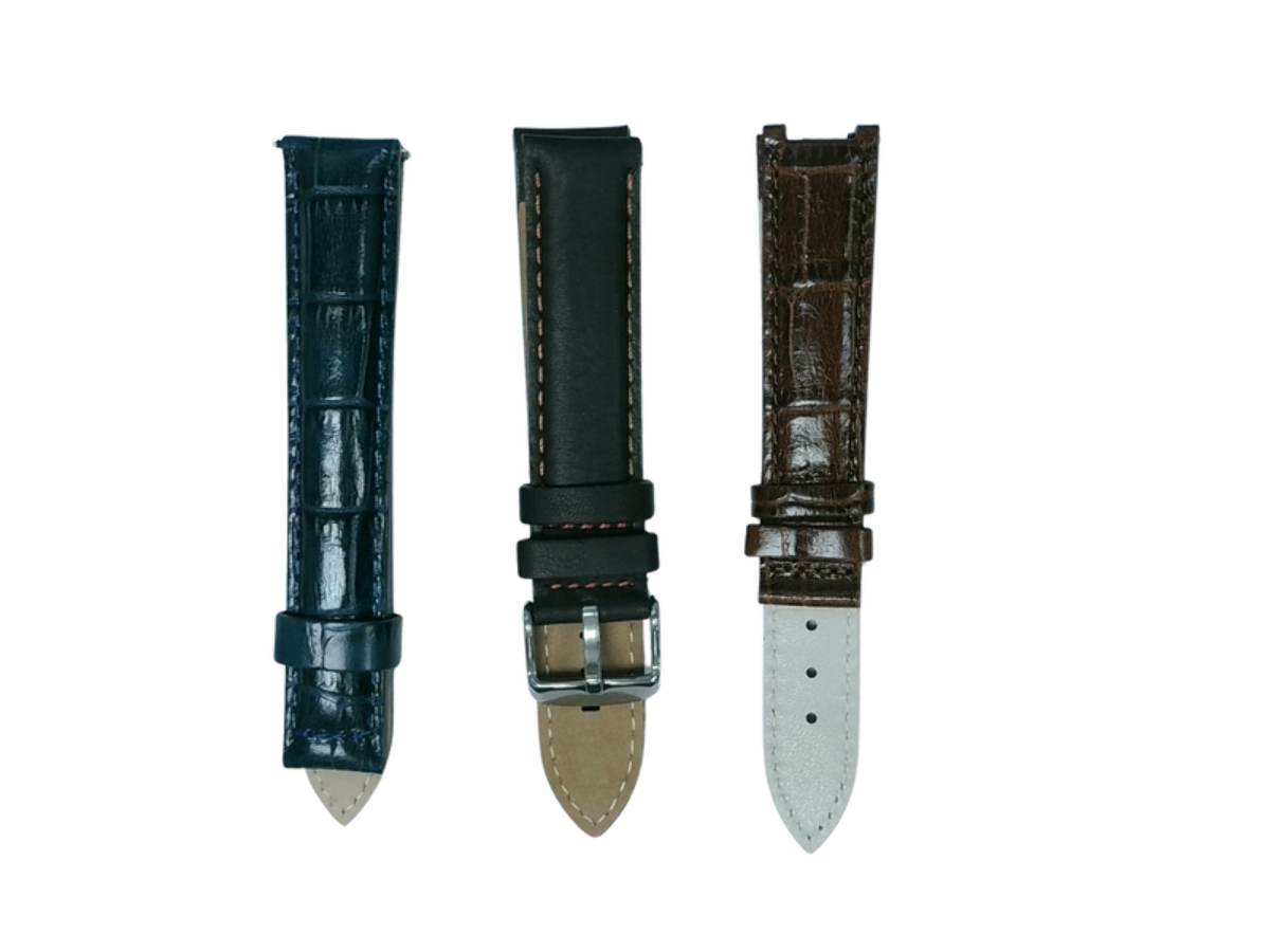 3Pcs Assorted 18mm Leather Watch Band Straps For All Watches