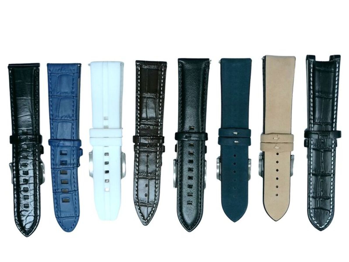 8Pcs Assorted 22mm Rubber & Leather Watch Band Straps For Watches