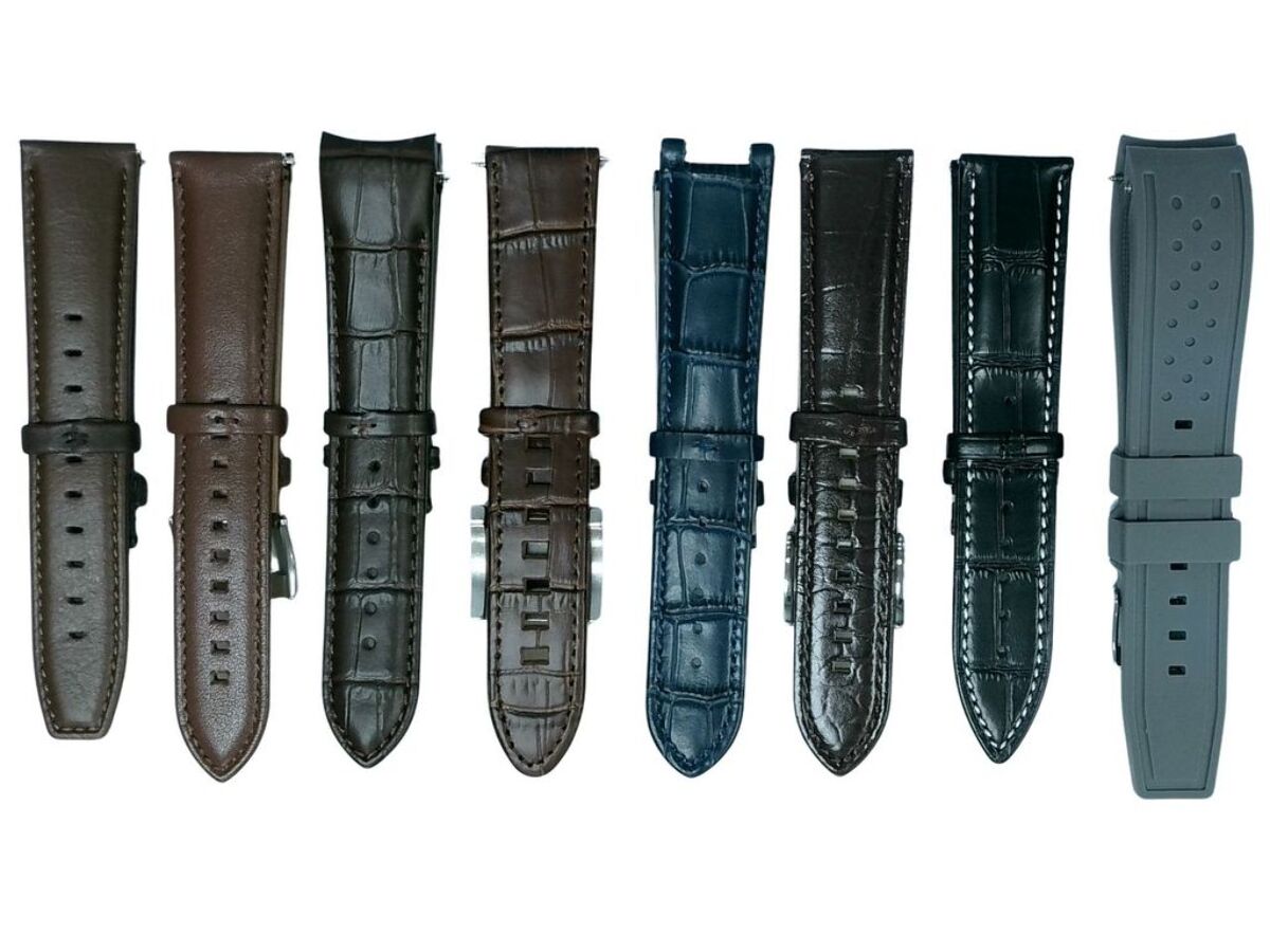 8Pcs Assorted 22mm Rubber & Leather Watch Band Straps For Watches