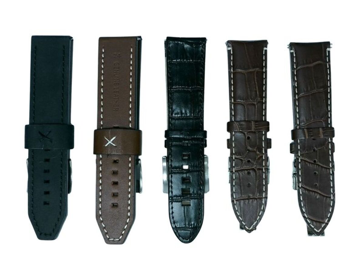 5Pcs Assorted 24mm Leather Watch Band Straps For All Watches