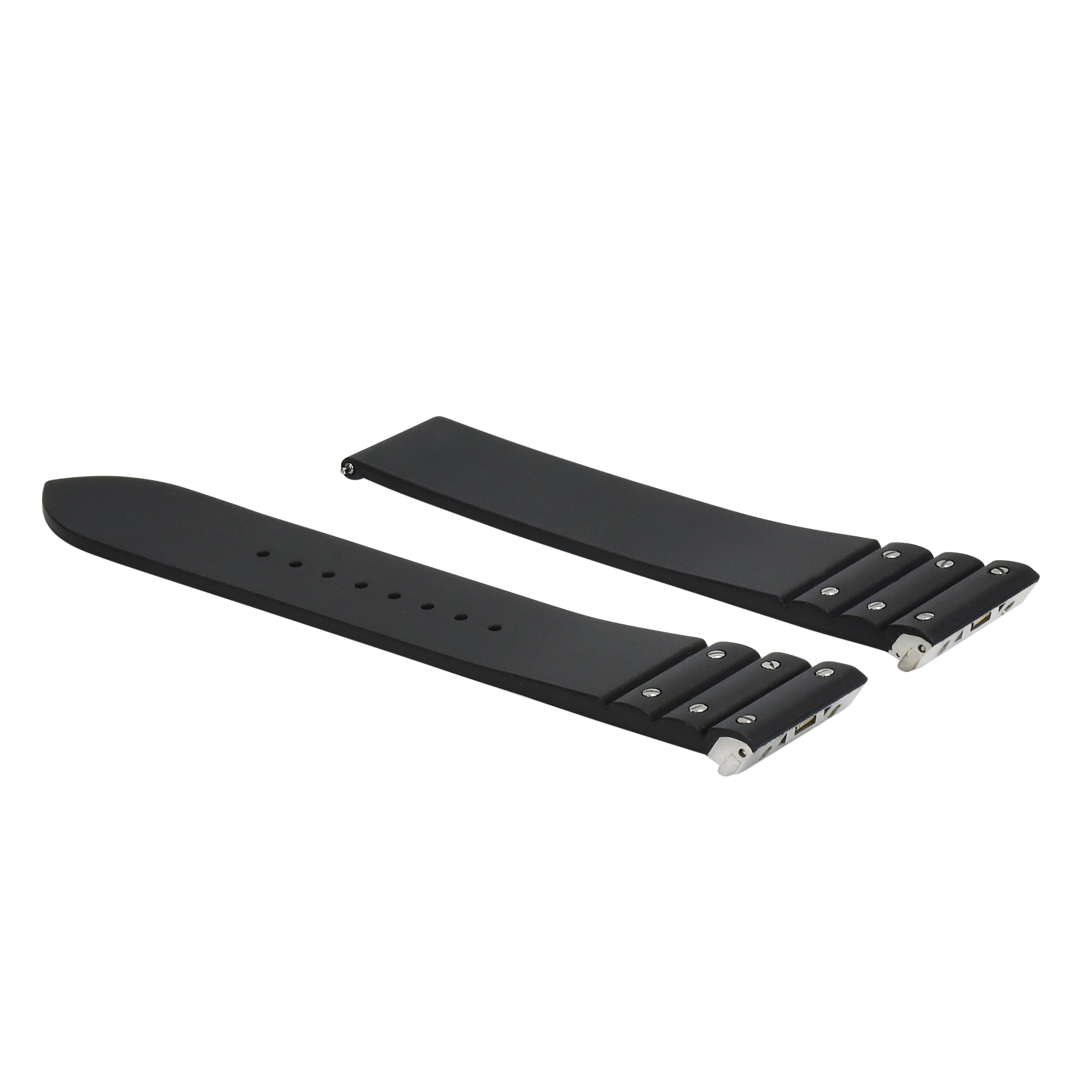 21MM BLACK RUBBER WATCH BAND STRAP FOR CARTIER SANTOS WSSA0009 QUICK RELEASE