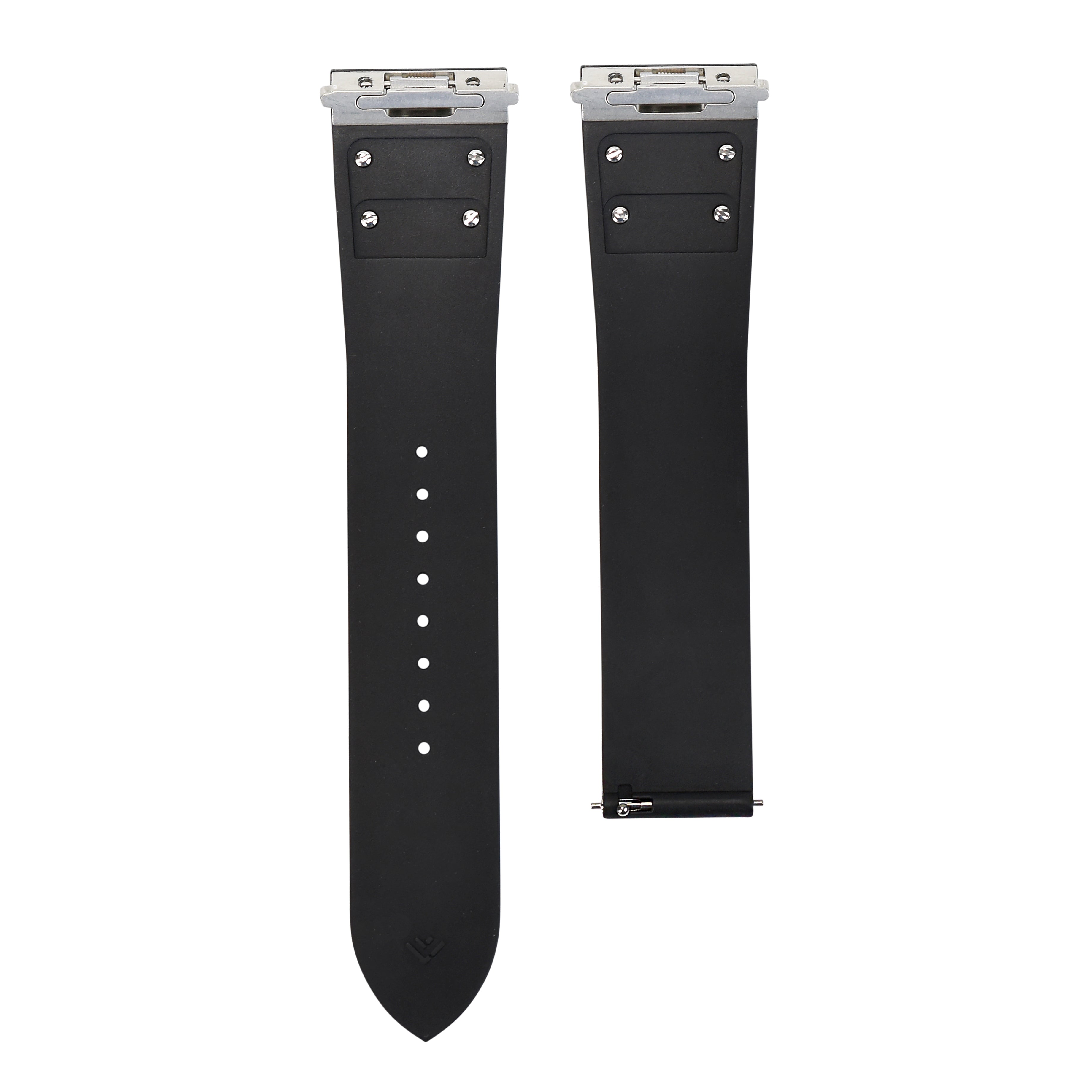21MM BLACK RUBBER WATCH BAND STRAP FOR CARTIER SANTOS WSSA0009 QUICK RELEASE