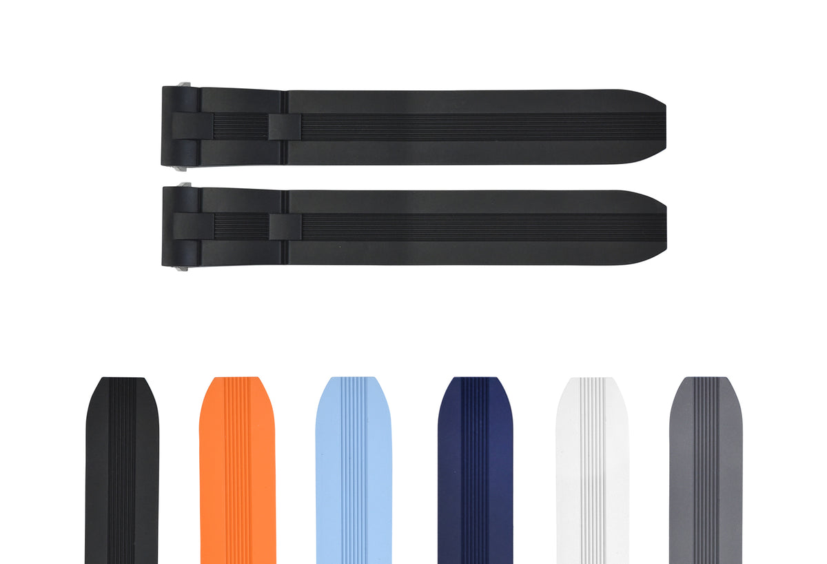 19MM SILICONE RUBBER WATCH BAND STRAP QUICK RELEASE FOR CARTIER ROADSTER, Black