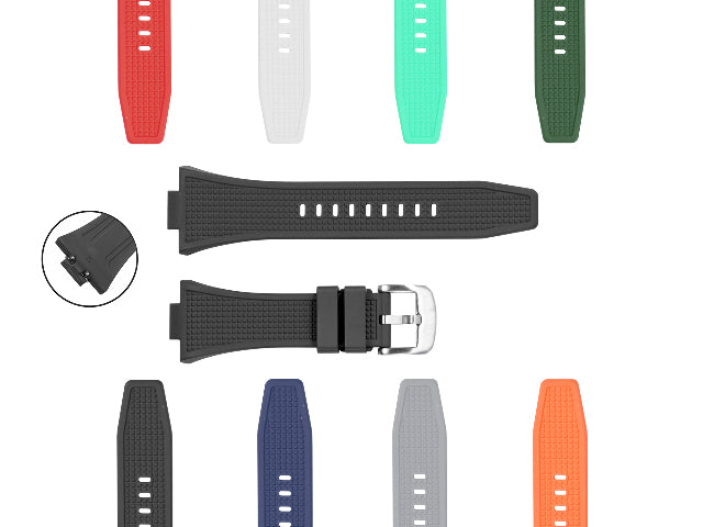 Replacement Strap Rubber Watch Strap FKM Deployant Clasp for Tissot PRX 35/40mm