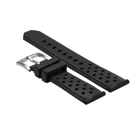 22MM RUBBER WATCH BAND STRAP FOR TAG HEUER WITH HOLES THUMBNAIL BUCKLE