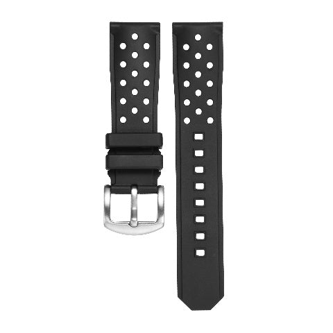 22MM RUBBER WATCH BAND STRAP FOR TAG HEUER WITH HOLES THUMBNAIL BUCKLE