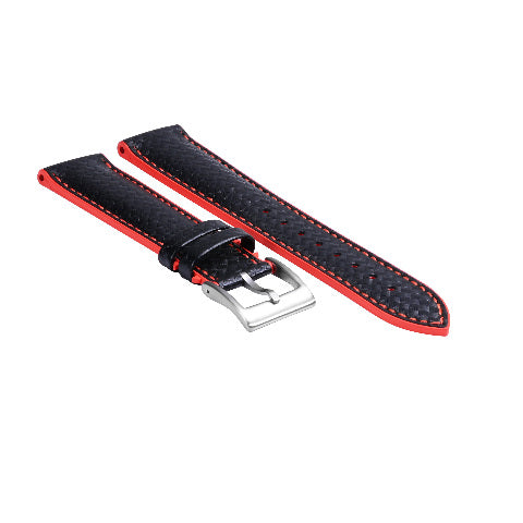 19-20-21-22-23-24MM CARBON FIBER LEATHER FKM RUBBER WATCH BAND STRAP FOR OMEGA