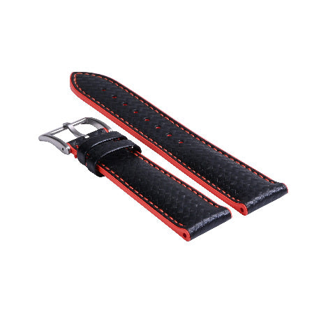 19-20-21-22-23-24MM CARBON FIBER LEATHER FKM RUBBER WATCH BAND STRAP FOR OMEGA