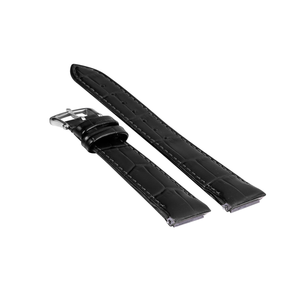 15.5-17.5-19MM LEATHER WATCH BAND WRIST STRAP FOR CARTIER DUMONT QUICK RELEASE, Black, view 3