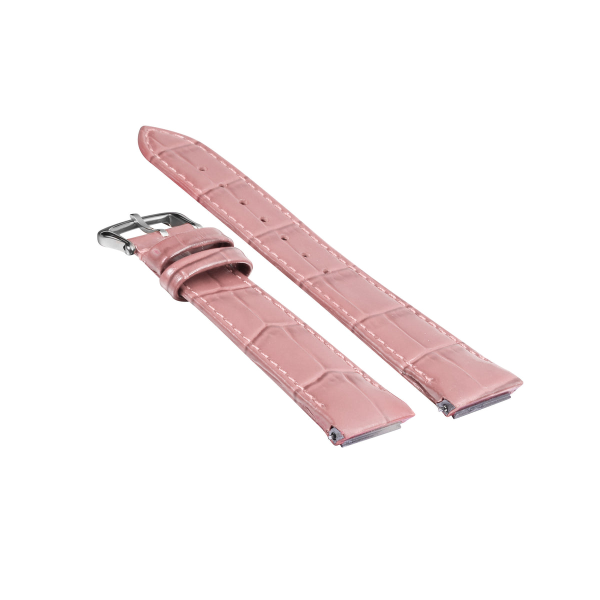 15.5-17.5-19MM LEATHER WATCH BAND WRIST STRAP FOR CARTIER DUMONT QUICK RELEASE, Pink, view 2
