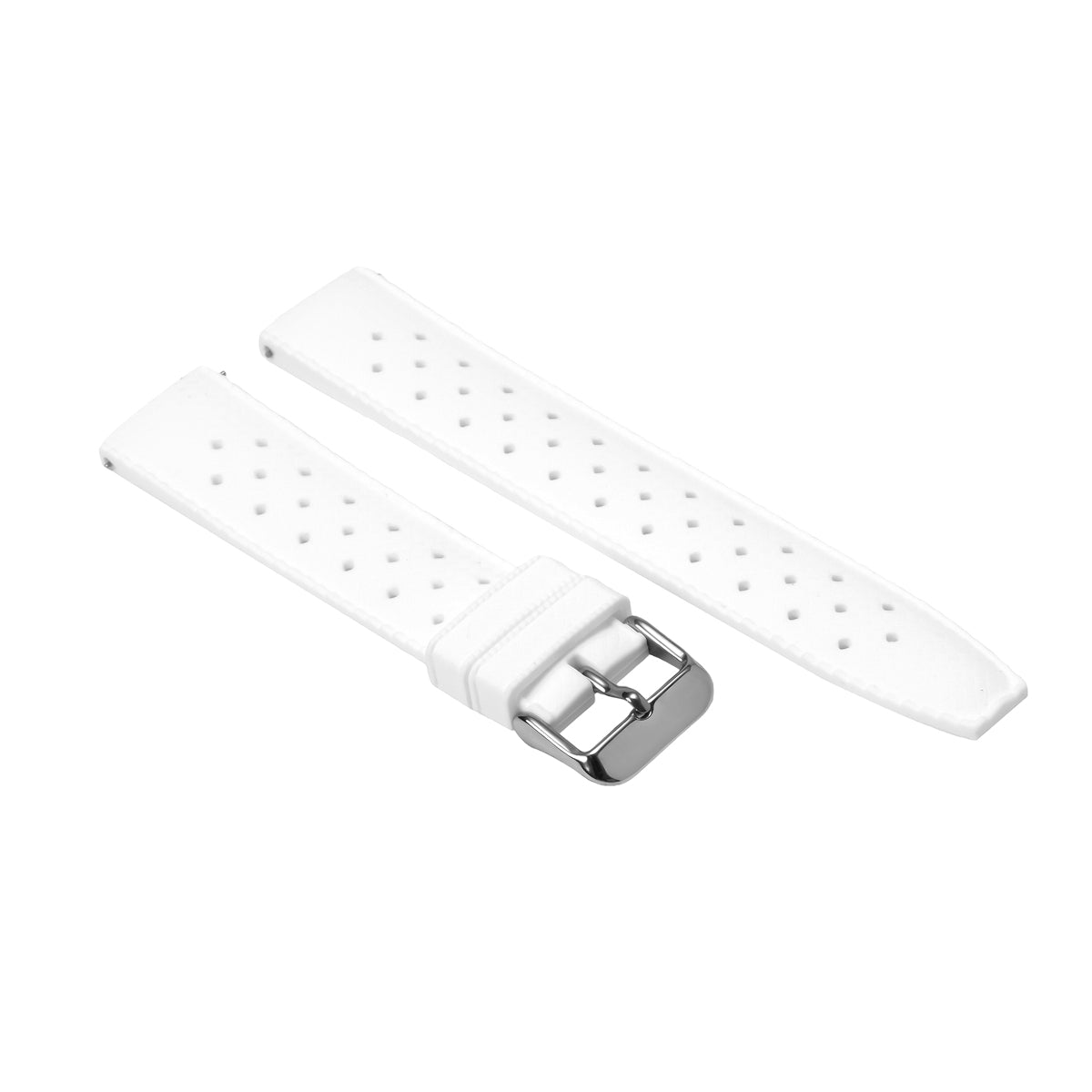 20mm 22mm Tropical Vulcanized Rubber Watch Band Strap Universal Sport Dive Watch, White, view 3