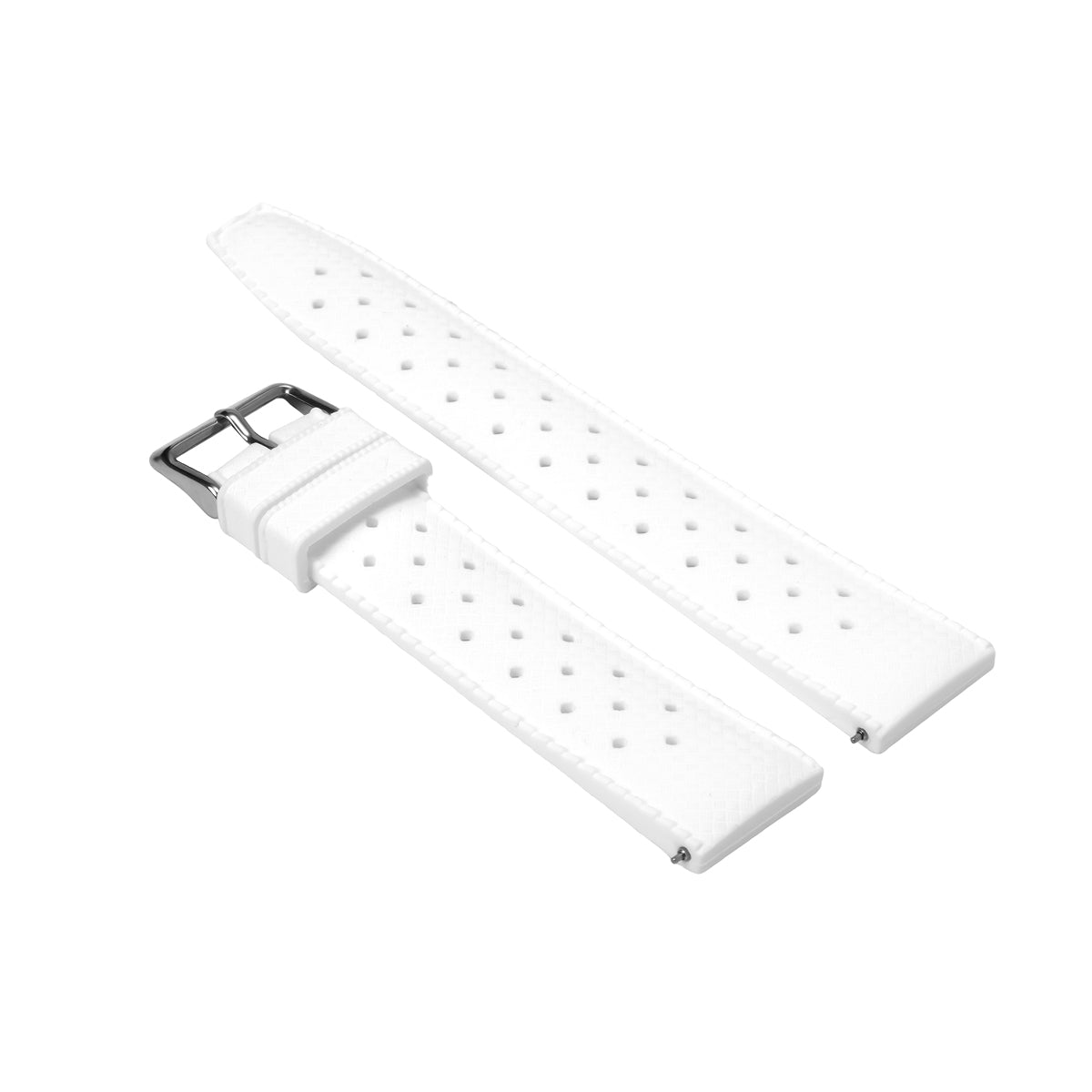 Silicone Rubber Tropical Watch Band Strap with EZ Quick Release Spring Bars, White, view 3