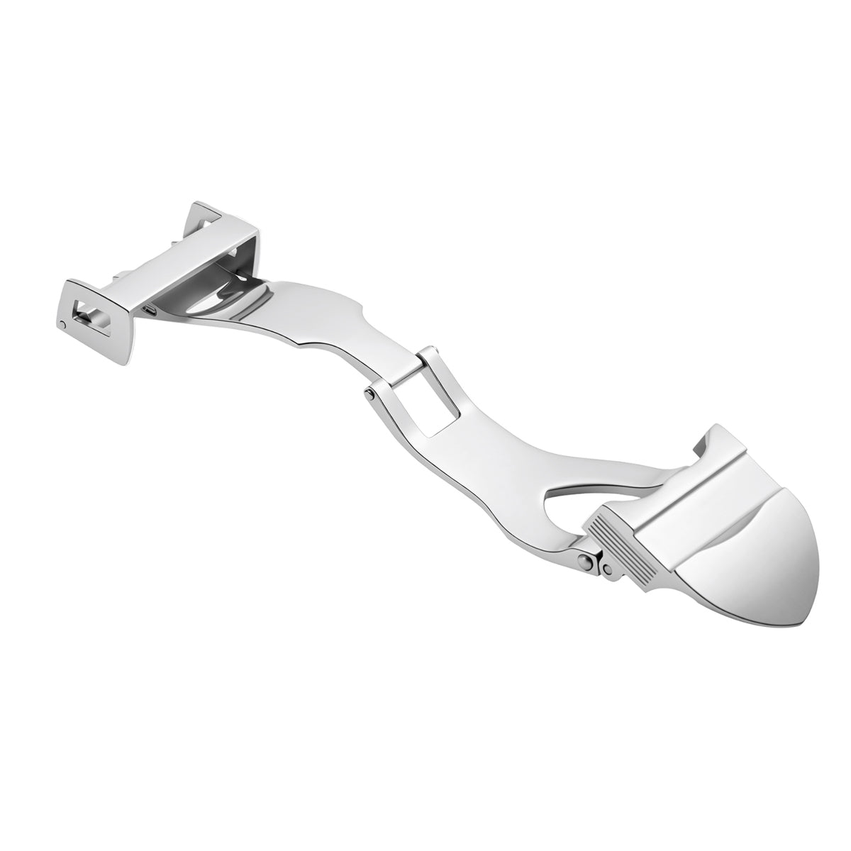 18MM STAINLESS STEEL FLIP COVER LOCK FOLDING STRAP BUCKLE FOR TUDOR WATCHES, Silver, view 3