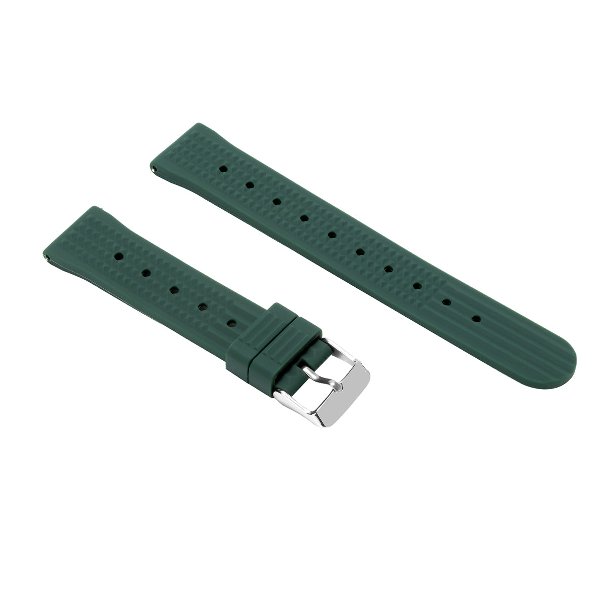 18MM 20MM 22MM QUICK RELEASE SILICONE RUBBER WAFFLE WATCH BAND STRAP FOR CITIZEN, Green, view 2
