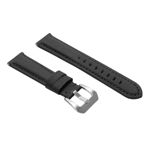 20-22-24-26MM Nylon Canvas Leather Watch Band Replacement Wristband Strap Watch
