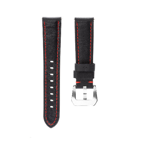 20-22-24-26MM Nylon Canvas Leather Watch Band Replacement Wristband Strap Watch