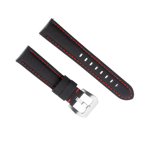 20-22-24-26MM Nylon Canvas Leather Watch Band Replacement Wristband Strap Watch