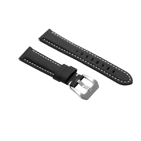 20-22-24-26MM Nylon Canvas Leather Watch Band Replacement Wristband Strap Watch