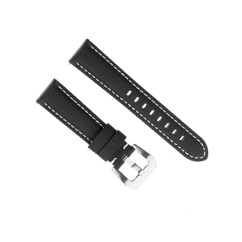 20-22-24-26MM Nylon Canvas Leather Watch Band Replacement Wristband Strap Watch