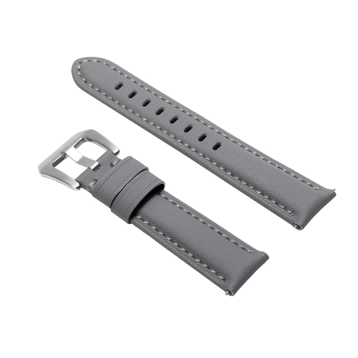 20-22-24-26MM NYLON CLOTH & LEATHER WATCH BAND WRIST STRAP FOR PANERAI WATCHES, Grey, view 3