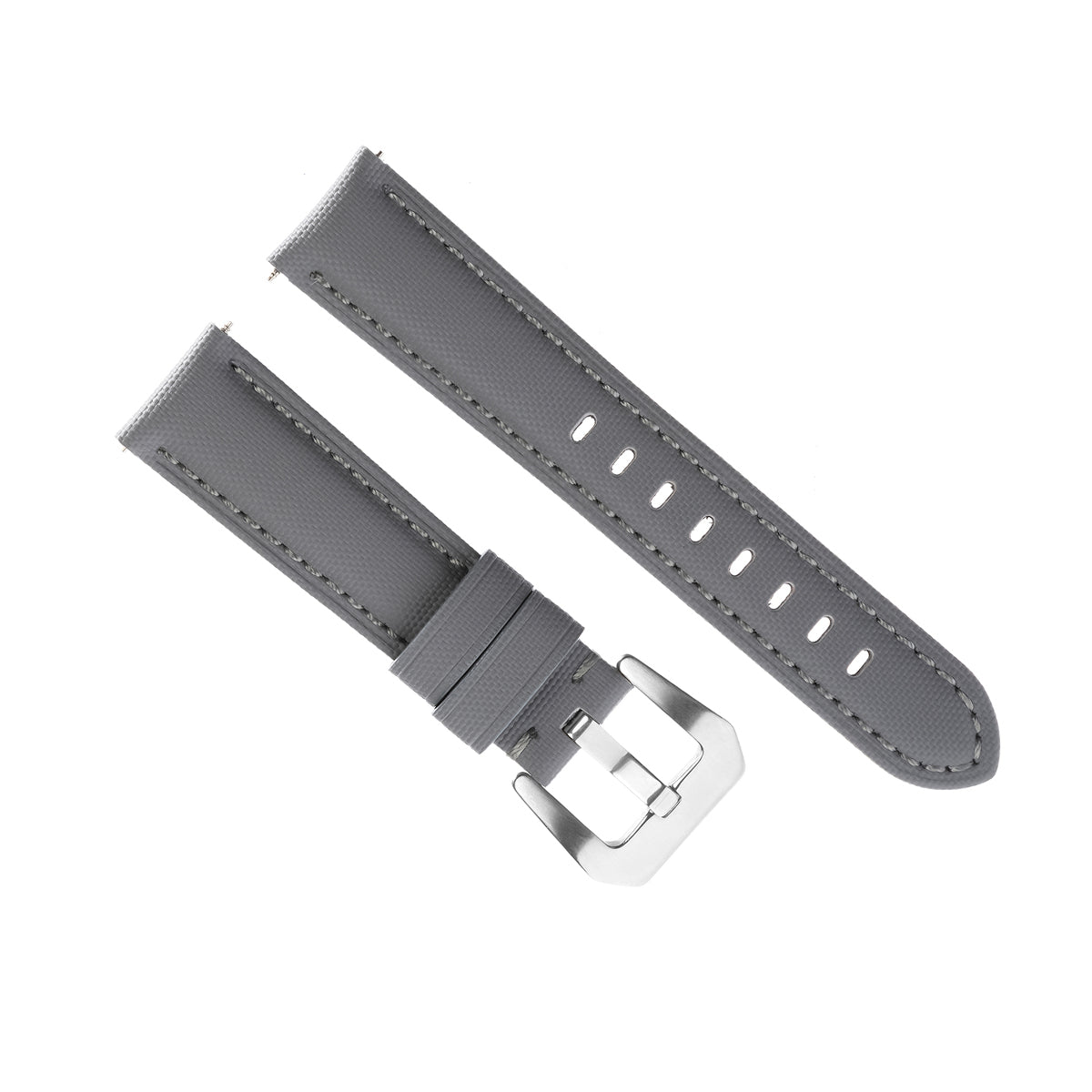 20-22-24-26MM Nylon Canvas Leather Watch Band Replacement Wristband Strap Watch, Grey