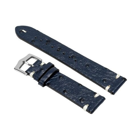 20MM - 22MM OSTRICH STYLE GRAIN LEATHER WATCH BAND STRAP WITH BUCKLE FOR WATCHES