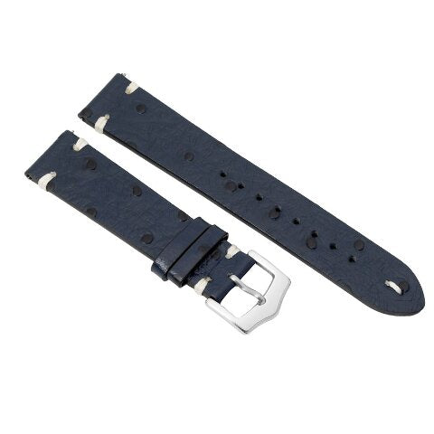 20MM - 22MM OSTRICH STYLE GRAIN LEATHER WATCH BAND STRAP WITH BUCKLE FOR WATCHES