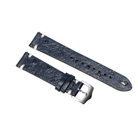 20MM - 22MM OSTRICH STYLE GRAIN LEATHER WATCH BAND STRAP WITH BUCKLE FOR WATCHES