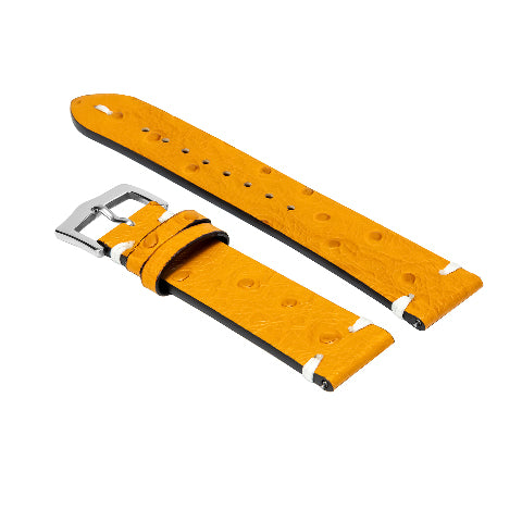 20MM - 22MM OSTRICH STYLE GRAIN LEATHER WATCH BAND STRAP WITH BUCKLE FOR WATCHES
