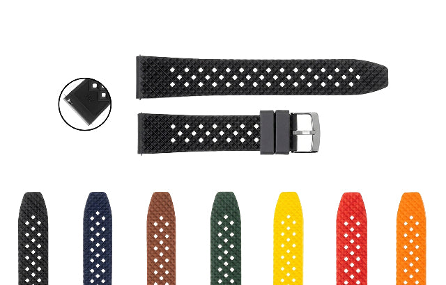 FKM Rubber Quick Release Waffle Watch Strap Band Replacement Dive For Citizen