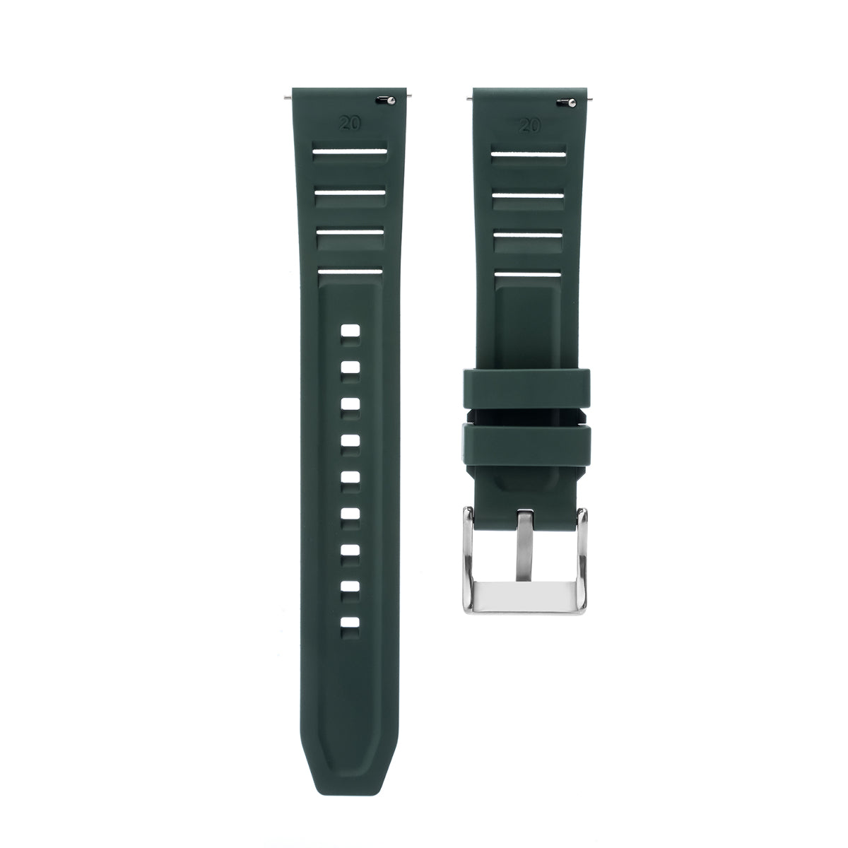 FKM Rubber Vented Quick Release Watch Strap Band Strap for Citizen Watch, Green, view 4
