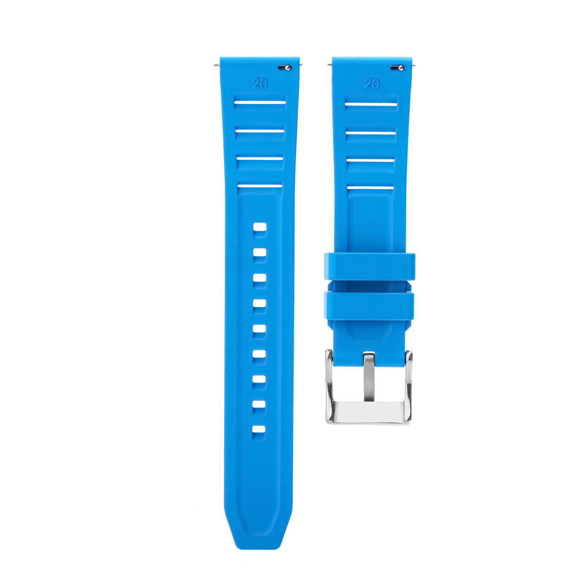 FKM Rubber Vented Quick Release Watch Strap Band Strap for Citizen Watch, Sky Blue, view 4