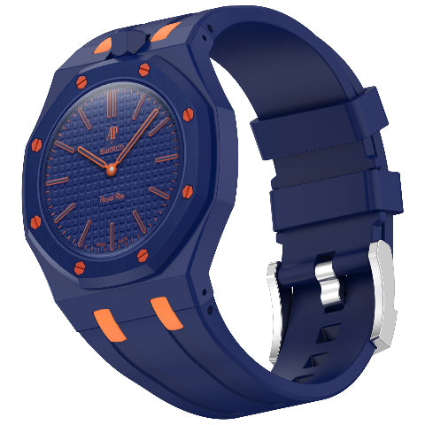Royal Pop Silicone Rubber Watch Band Conversion Strap For AP Swatch Wristwatch