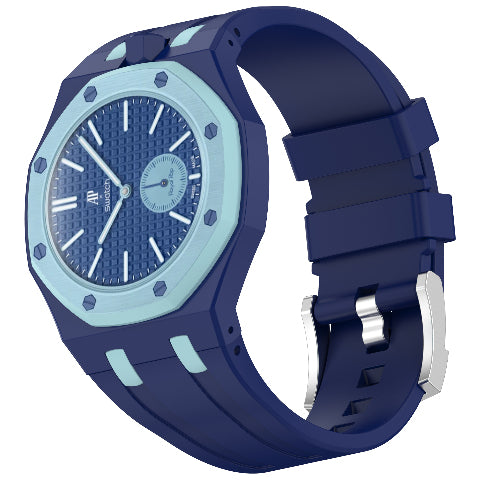 Royal Pop Silicone Rubber Watch Band Conversion Strap For AP Swatch Wristwatch