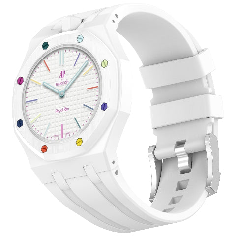 Royal Pop Silicone Rubber Watch Band Conversion Strap For AP Swatch Wristwatch