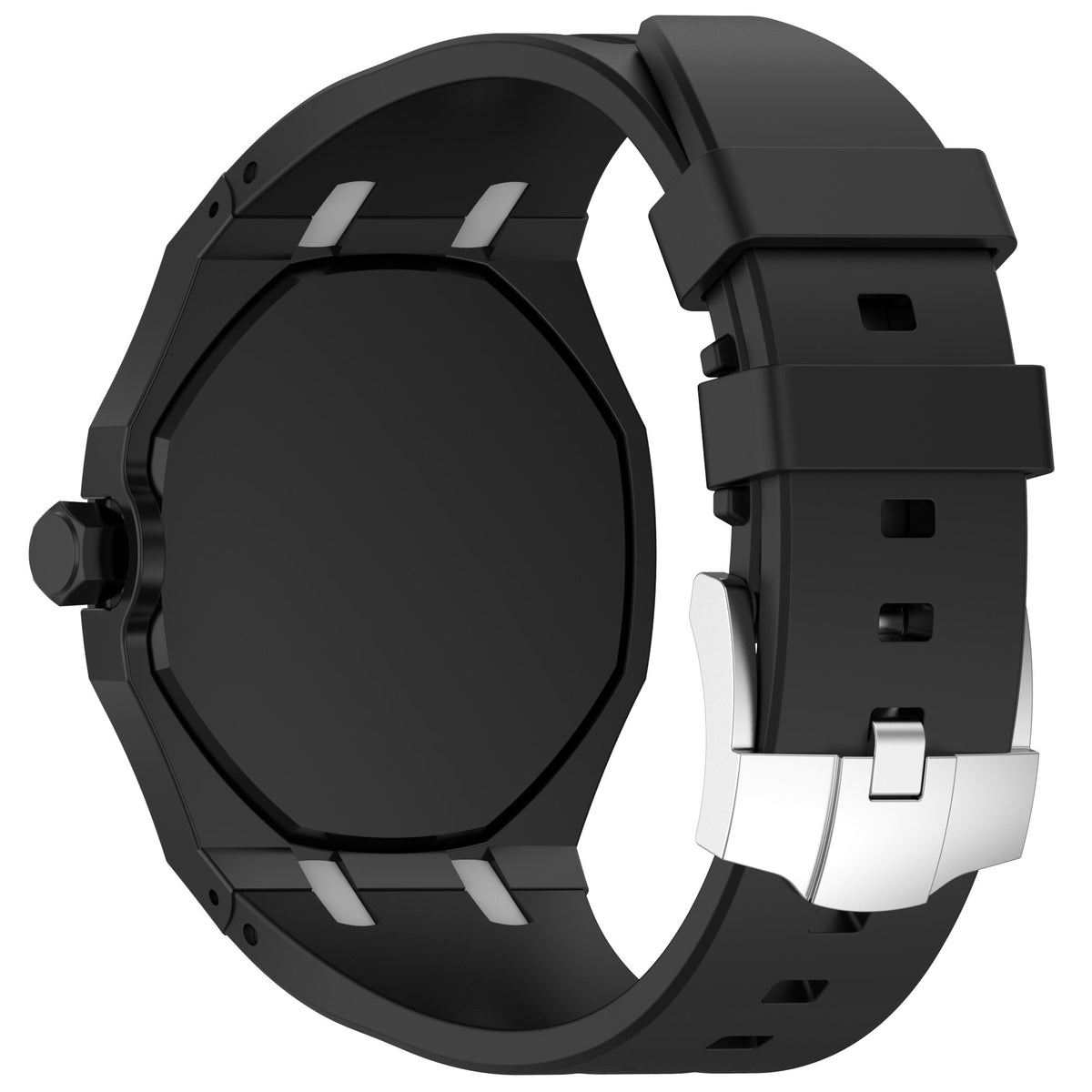 Royal Pop Silicone Rubber Watch Band Conversion Strap For AP Swatch Wristwatch, Black @ 3, view 4