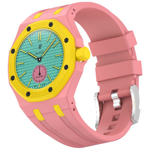 Royal Pop Silicone Rubber Watch Band Conversion Strap For AP Swatch Wristwatch
