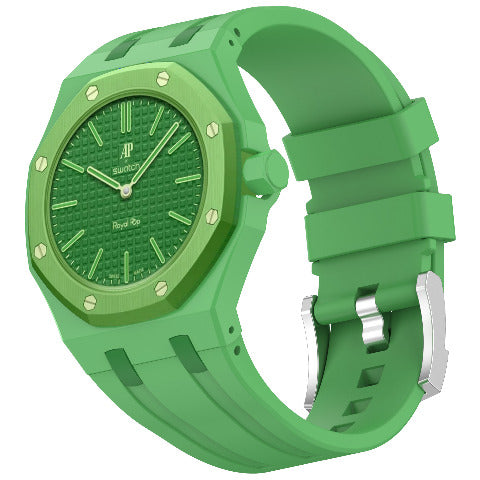 Royal Pop Silicone Rubber Watch Band Conversion Strap For AP Swatch Wristwatch